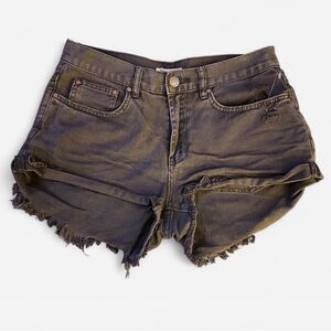 Billabong Frayed Hem Charcoal Jean Shorts